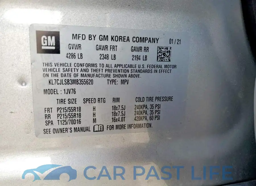 KL7CJLSB3MB355620# 12