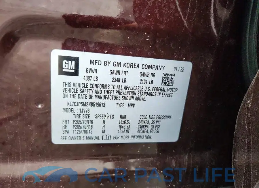 KL7CJPSM2NB519613# 12