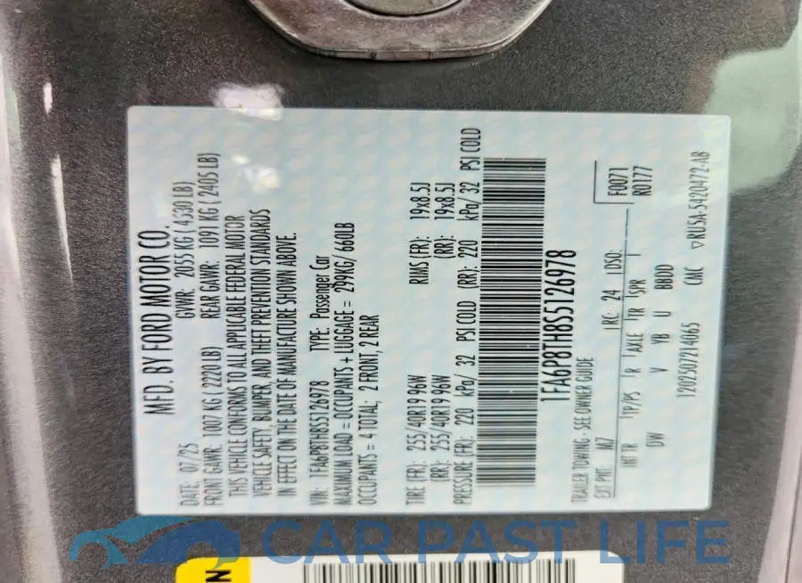 1FA6P8TH8S5126978# 13