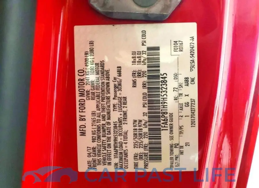1FA6P8TH9H5323845# 12