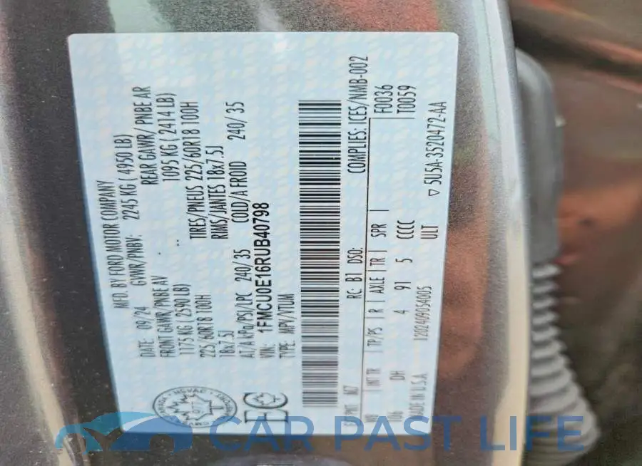 1FMCU0E16RUB40798# 13