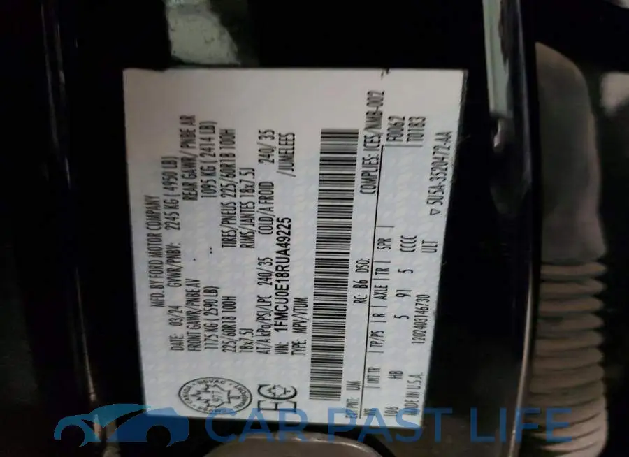 1FMCU0E18RUA49225# 12