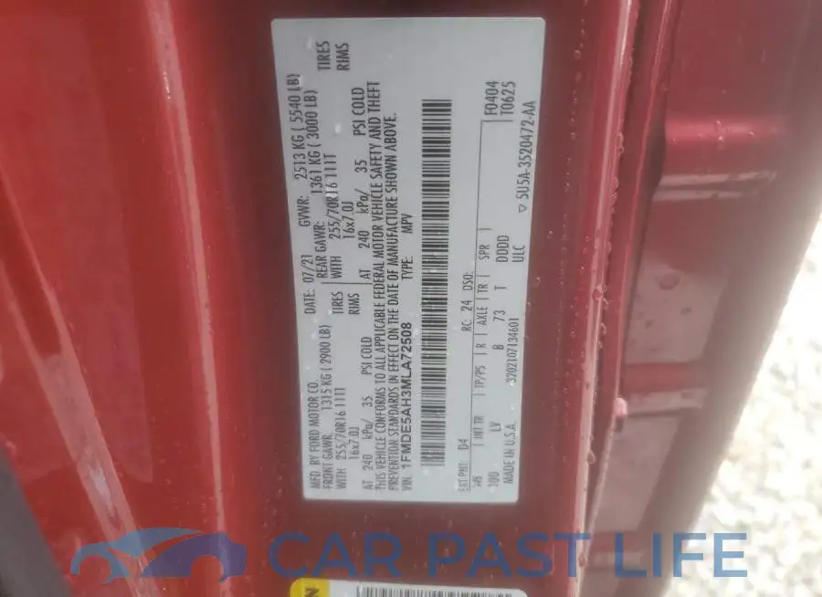 1FMDE5AH3MLA72508# 13