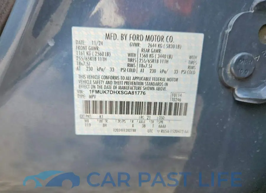 1FMUK7DHXSGA81776# 13