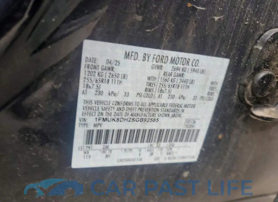 1FMUK8DH2SGB92585# 13