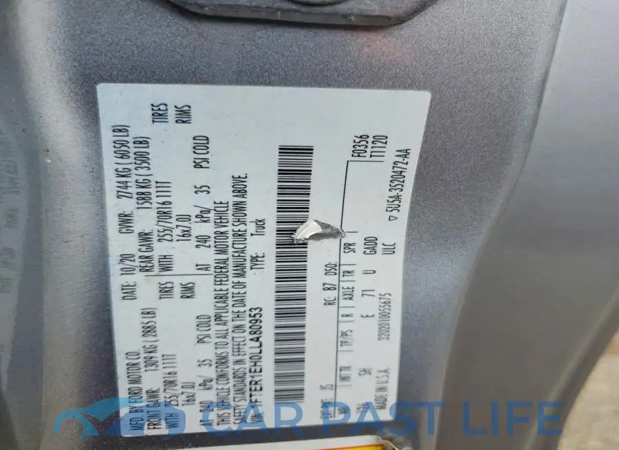 1FTER1EH0LLA80953# 12