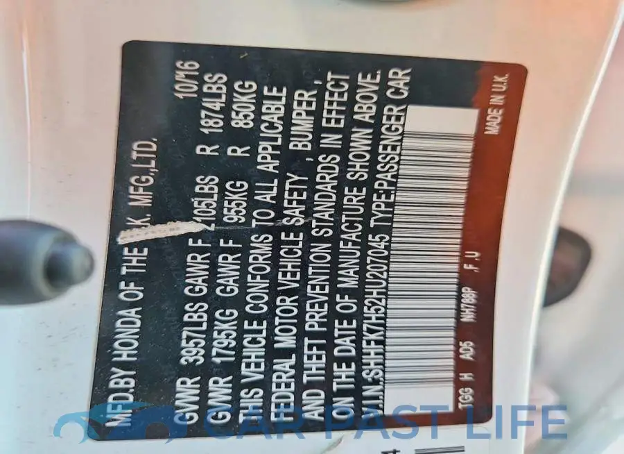 SHHFK7H52HU207045# 12