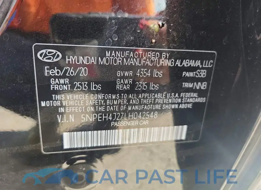 5NPEH4J27LH042548# 12