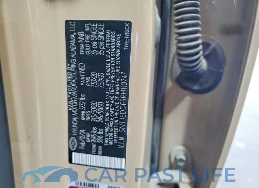 5NTJEDDF5RH110247# 12