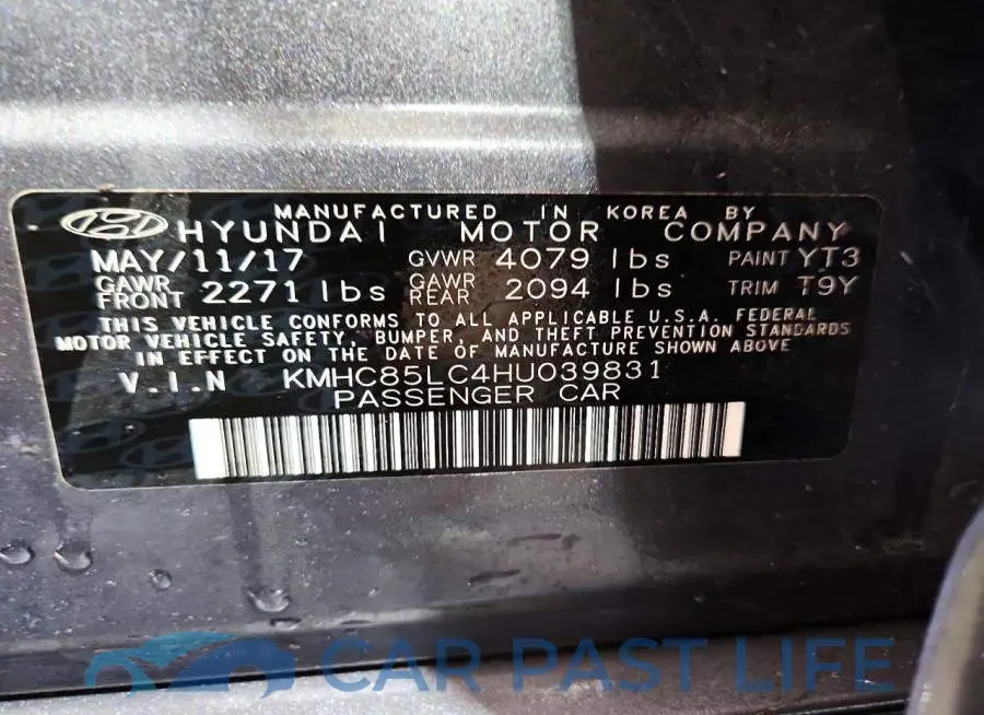 KMHC85LC4HU039831# 12