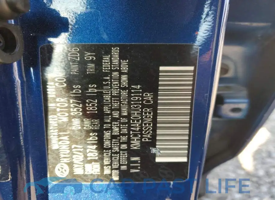 KMHCT4AE0HU319114# 12