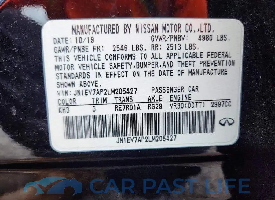 JN1EV7AP2LM205427# 12