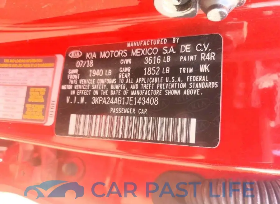 3KPA24AB1JE143408# 12