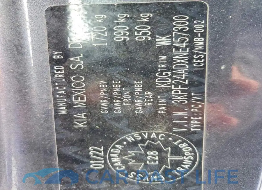 3KPF24ADXNE457300# 13
