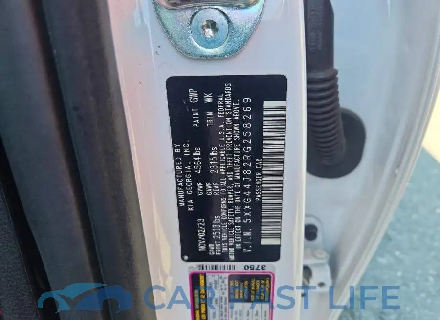 5XXG44J82RG258269# 12