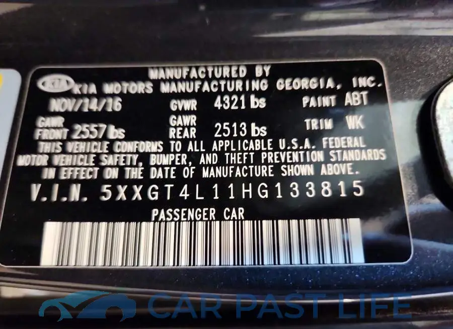5XXGT4L11HG133815# 12