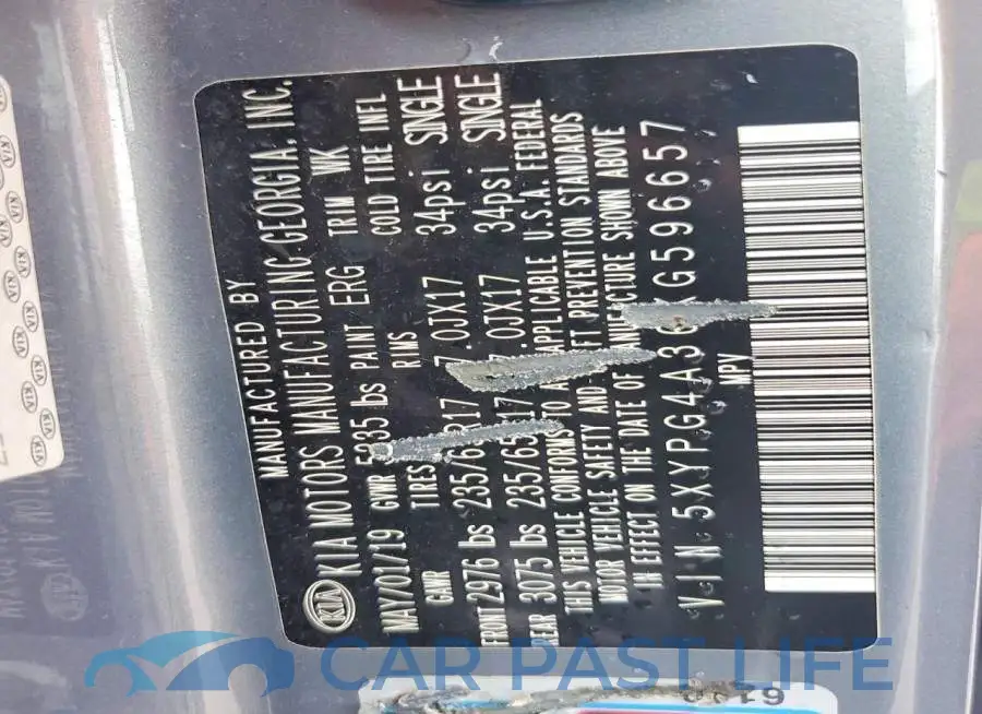 5XYPG4A36KG596657# 13