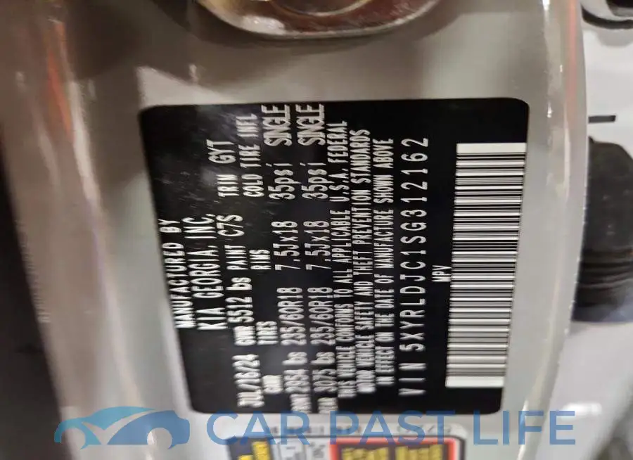 5XYRLDJC1SG312162# 13