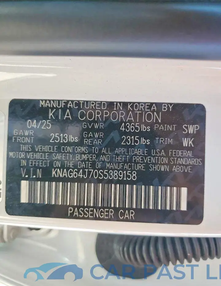 KNAG64J70S5389158# 12