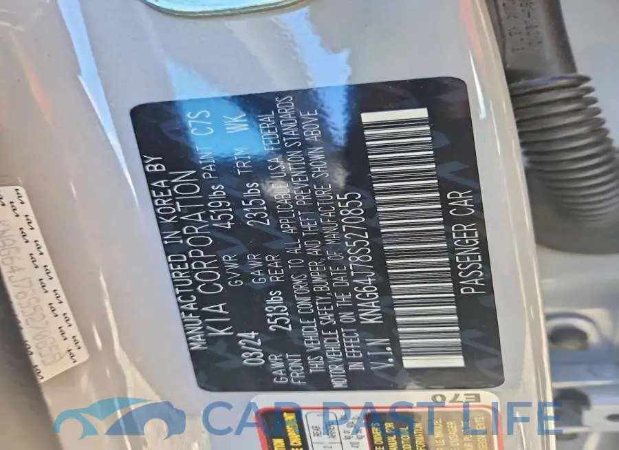 KNAG64J78S5270855# 12