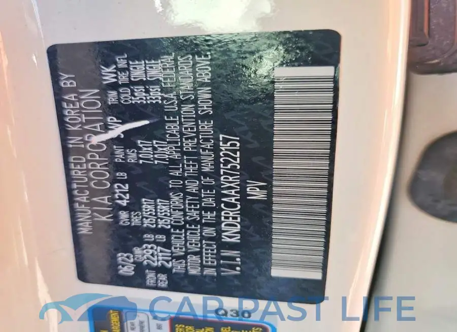 KNDERCAAXR7522157# 13
