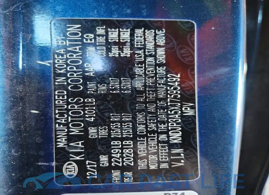 KNDJP3A5XJ7595492# 12