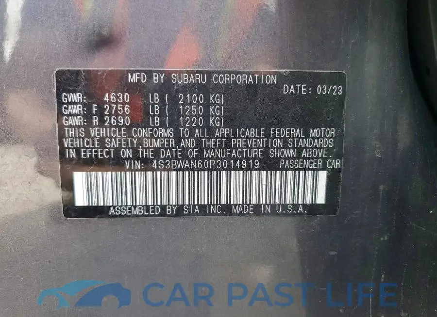4S3BWAN60P3014919# 12