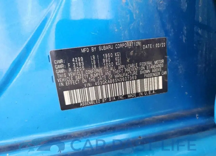 4S3GKAB65N3607369# 12
