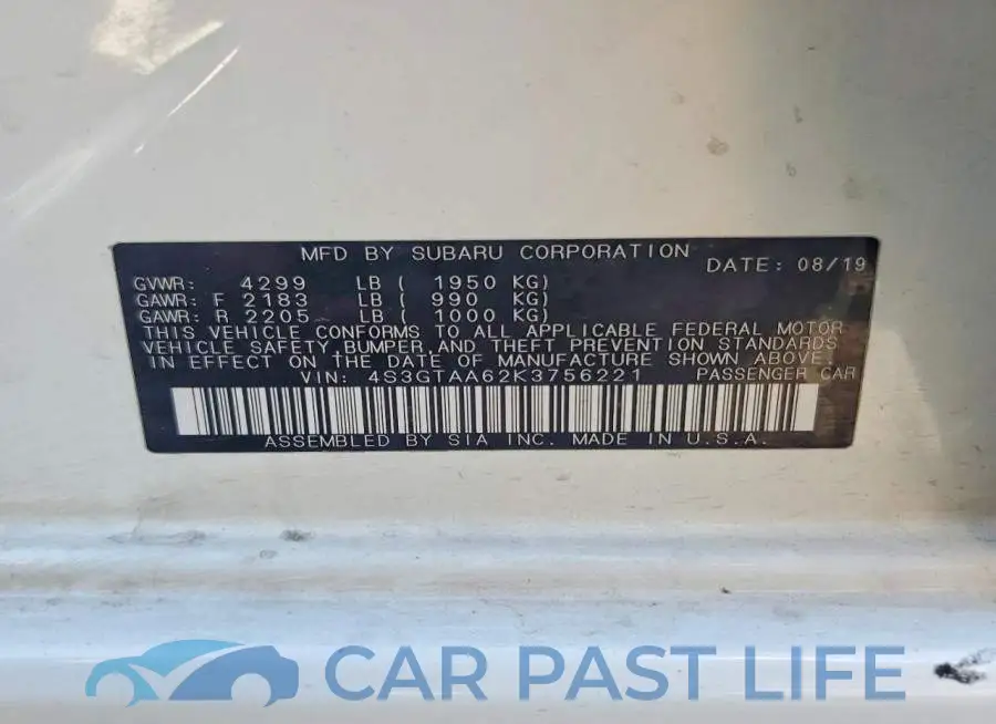 4S3GTAA62K3756221# 12