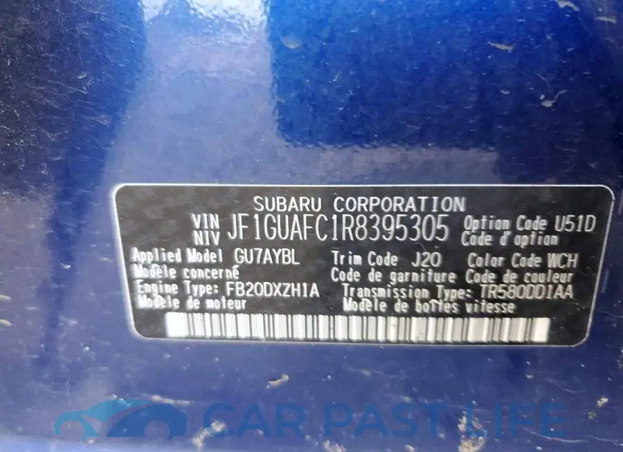JF1GUAFC1R8395305# 12
