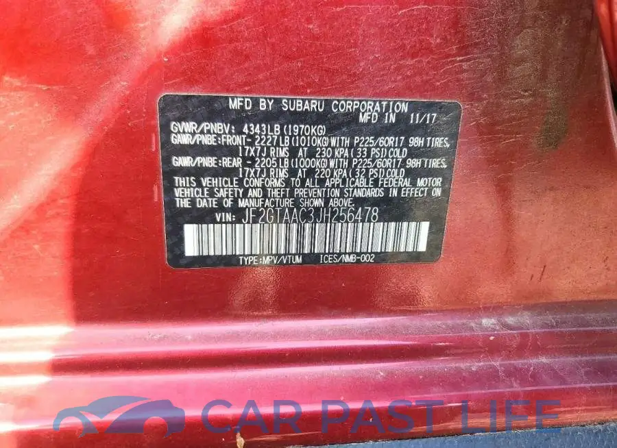 JF2GTAAC3JH256478# 13
