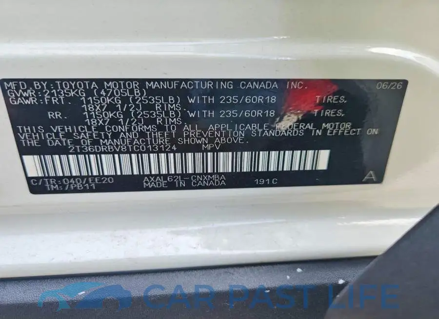 2T36DRBV8TC013124# 13