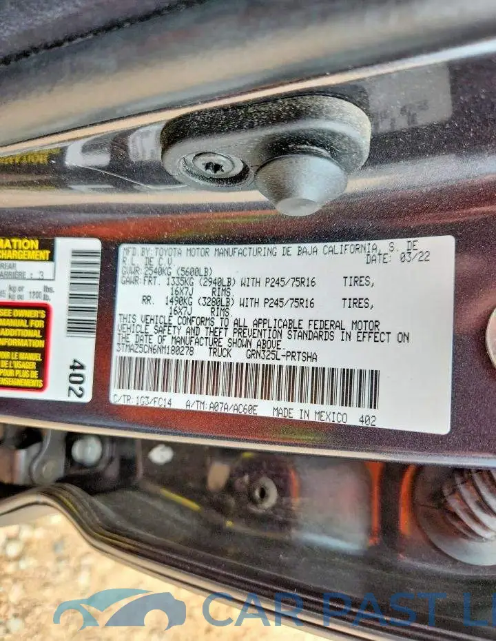 3TMAZ5CN6NM180278# 12