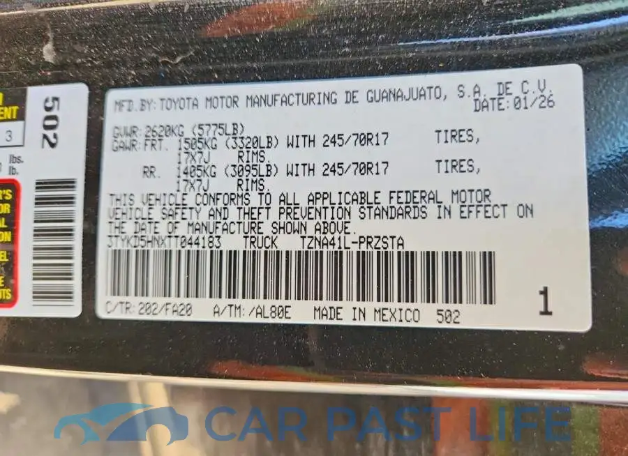 3TYKD5HNXTT044183# 12