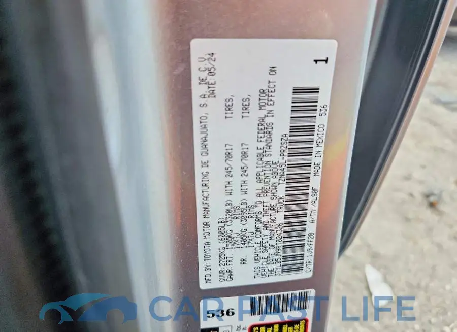 3TYLB5JN9RT024326# 12