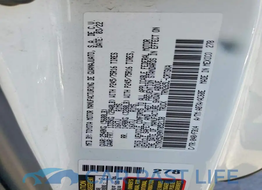 3TYRX5GN9NT052138# 12