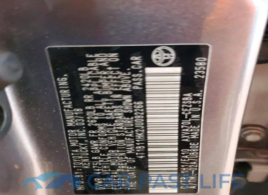 4T1B11HK2JU092266# 12