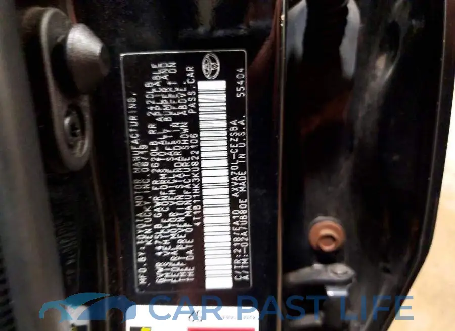 4T1B11HK3KU822106# 12