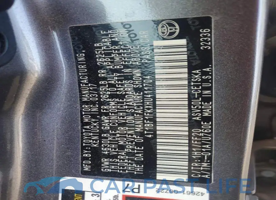 4T1BF1FKXHU411704# 13