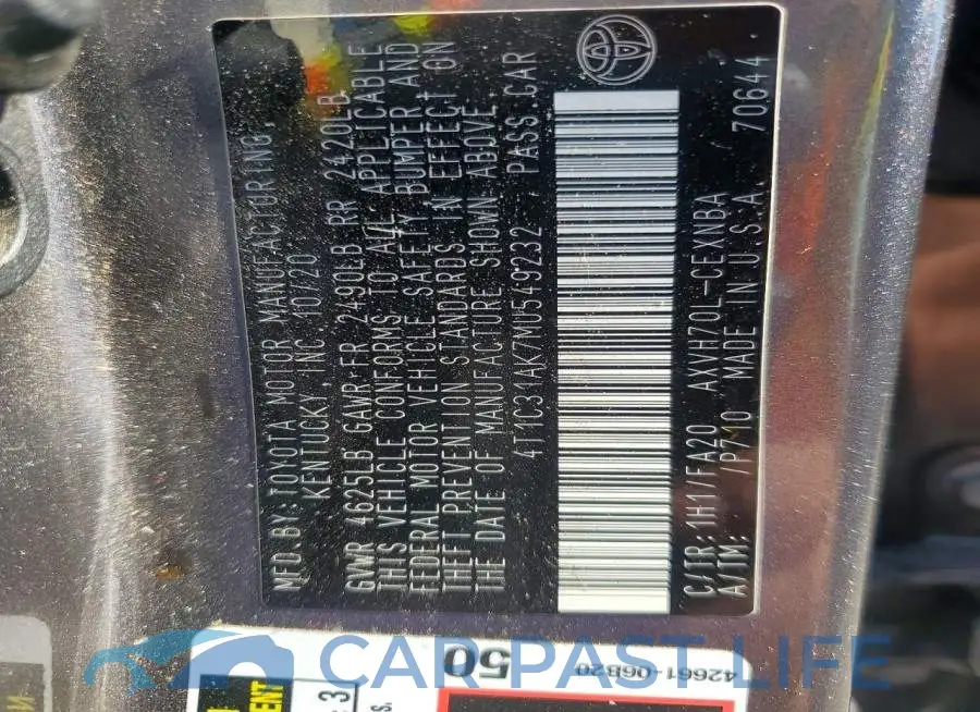 4T1C31AK7MU549232# 13