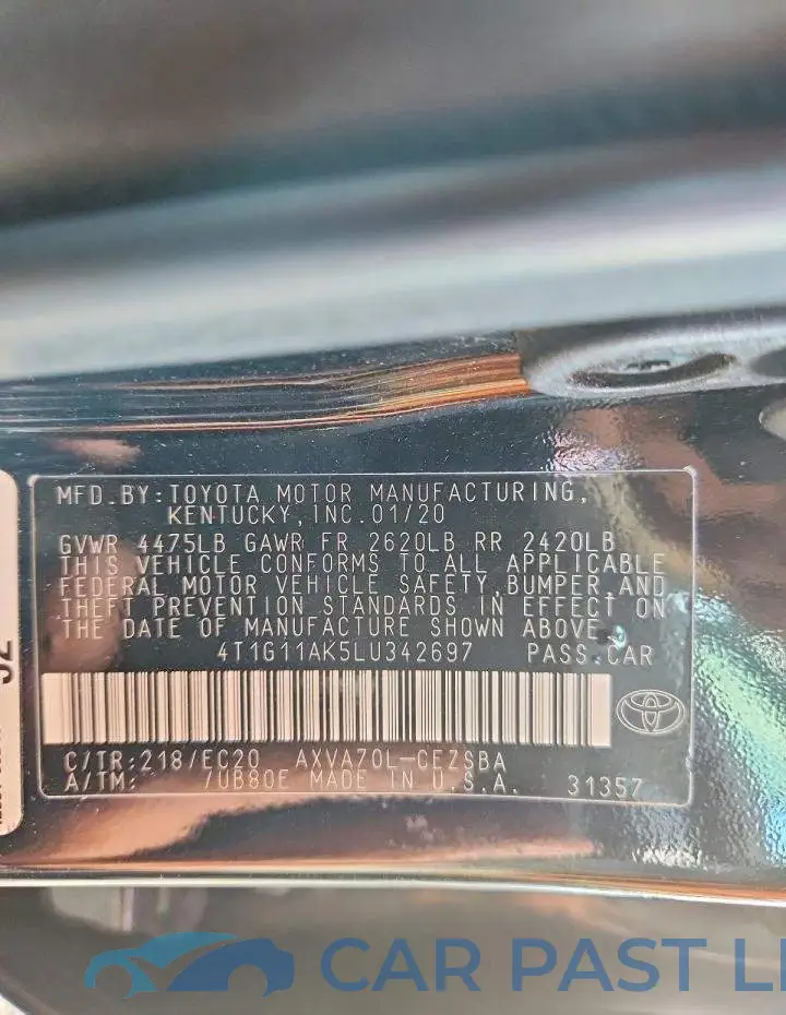 4T1G11AK5LU342697# 12