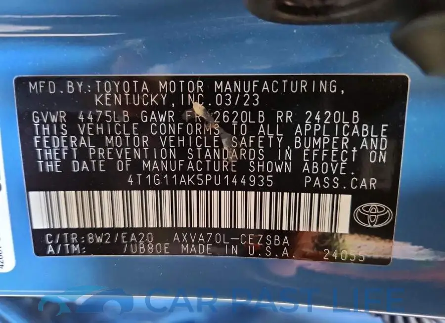 4T1G11AK5PU144935# 12