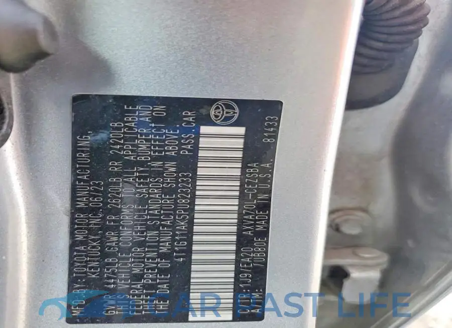 4T1G11AK5PU823233# 12