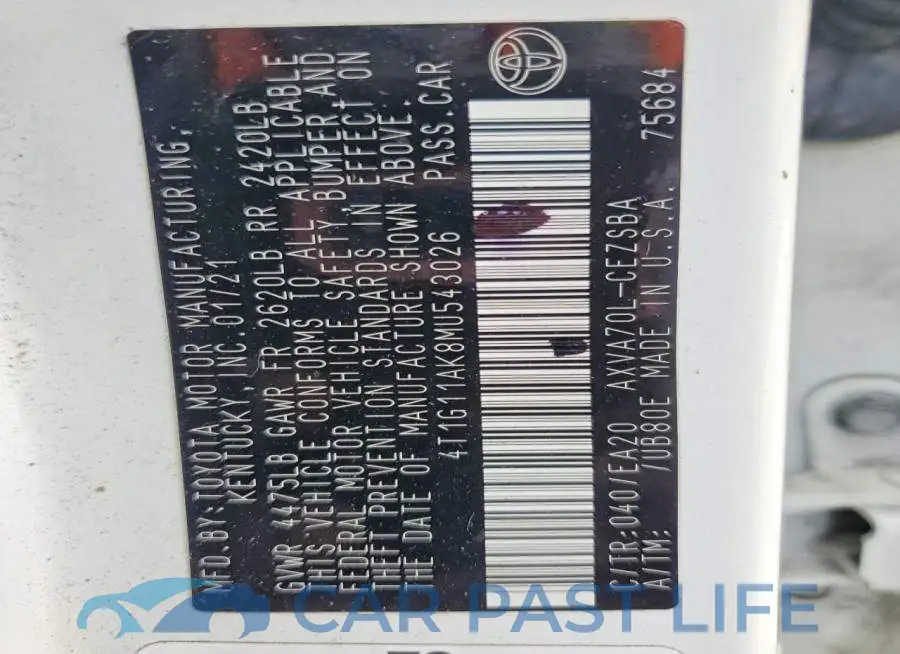 4T1G11AK8MU543026# 13