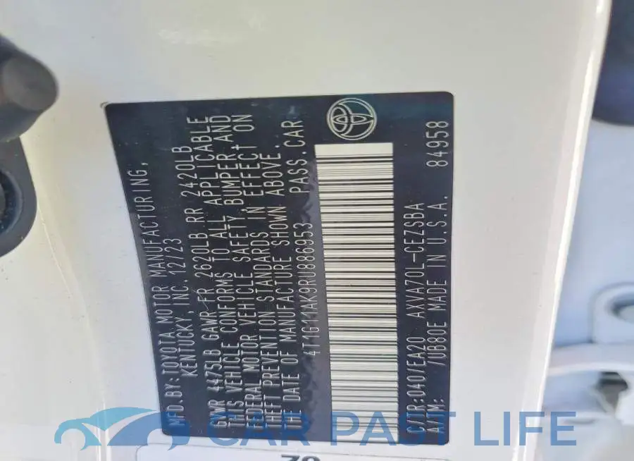 4T1G11AK9RU886953# 12