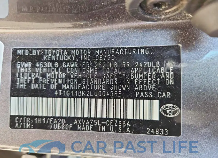 4T1G11BK2LU004365# 12