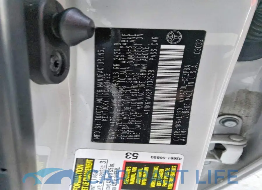 4T1K61AK8PU132578# 12