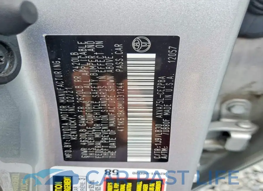 4T1K61BK8MU031244# 12