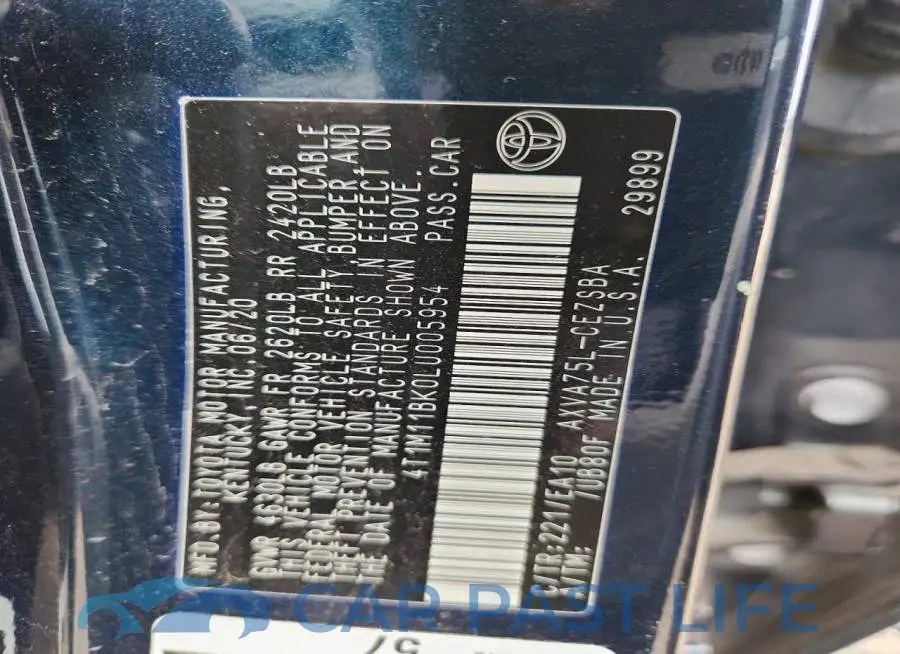 4T1M11BK0LU005954# 12