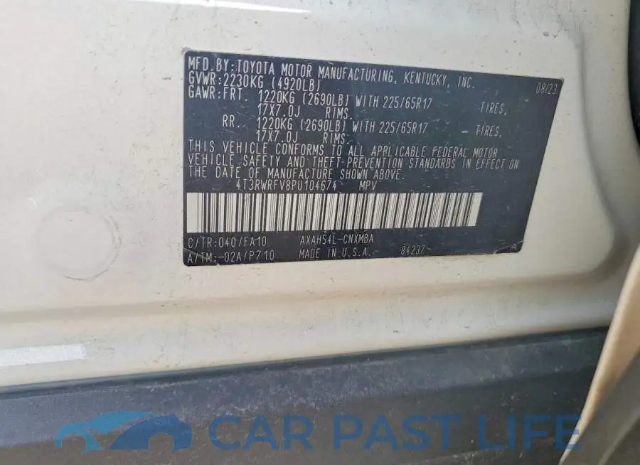 4T3RWRFV8PU104674# 13